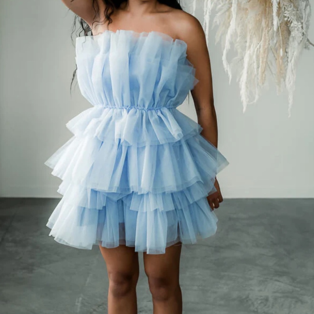 Confete mini blue tulle dress